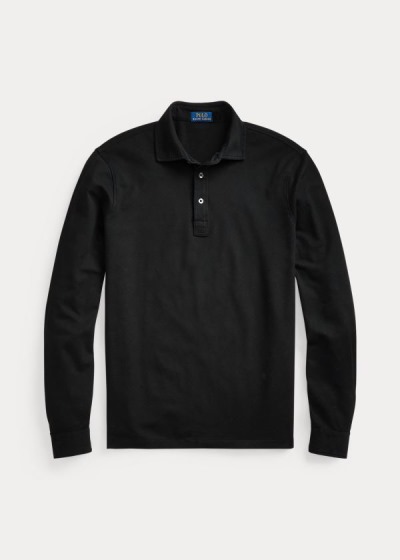 Polos Polo Ralph Lauren Hombre Negros - Custom Slim Stretch Mesh - UWNYR1084